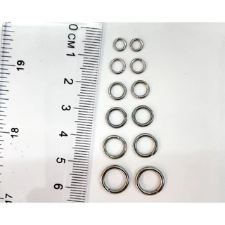 07 ห่วงสแตนเลสแท้ หนา0.8-1.6mm ความกว้างรอบวงนอก กว้าง5-10mm ชิ้นละ1คู่ (2ห่วง) สี steel color