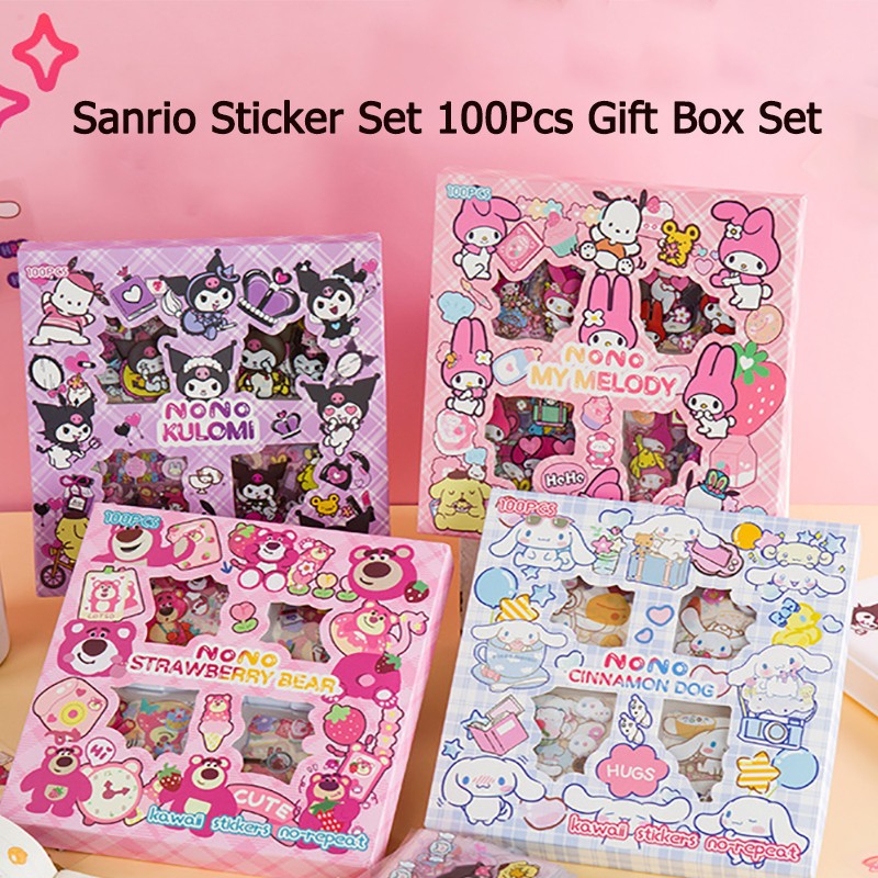 สติ๊กเกอร์ Sanroi 96แผ่น ไม่ซ้ำกัน พร้อมกล่อง น่ารักกันน้ำ ลายน่ารัก