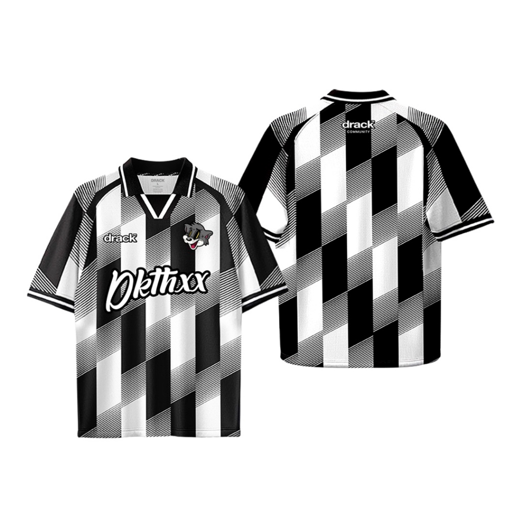 DRACK - JERSEY CATCHA สีขาวดำ เสื้อกีฬา
