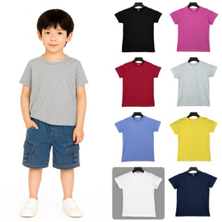 เสื้อคอกลมแขนสั้น เด็กชาย-เด็กหญิง 8 สี อายุ 1-11 ปี ผ้าคอตต…