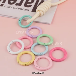 ส่งด่วน ส่งไวห่วงพวงกุญแจโลหะชุบสี ขนาด23มม.แพ็ค10ชิ้น ทรงกลม ห่วงล็อคสปริง สำหรับทำพวงกุญแจ อะไหล่