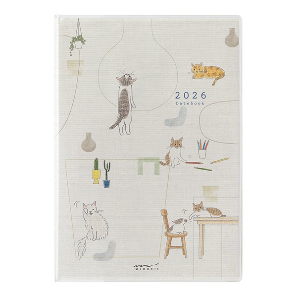 MIDORI Pocket Diary <B6> Cat 2026 (D22373006) / ไดอารี ขนาด B6 ลายน้องแมว ปี 2026 แบรนด์ MIDORI