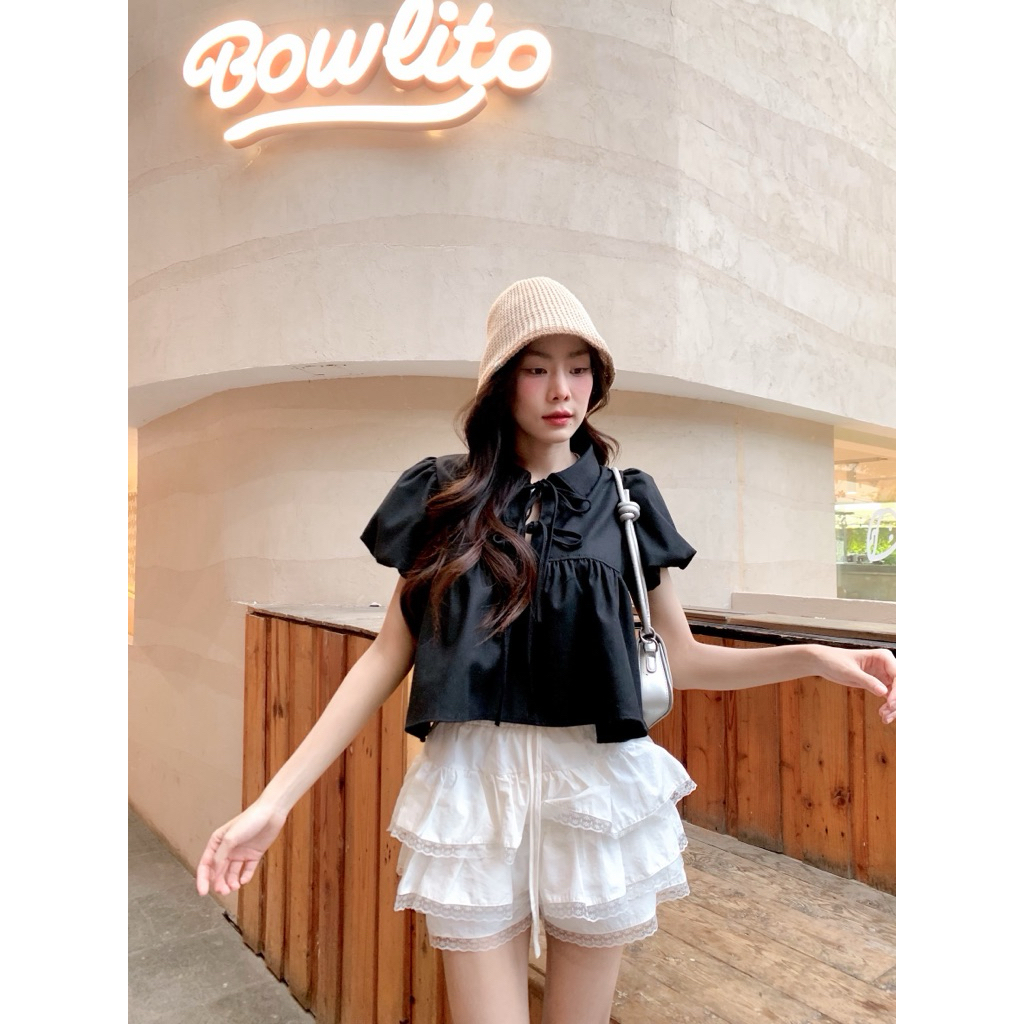 เสื้อลินินคอปกบัวDetailผูกโบว์สบายช่วงอกทรงสวยใส่สบายแมทช์ง่าย♾️ ราคา ถูกที่สุด ดีลบีเคเค แกลเลอรีภาพที่ 8