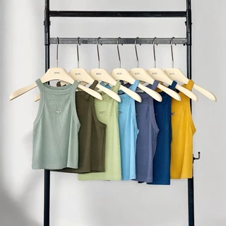 Atipashop - ONYX TANK TOP เสื้อกล้าม แขนกุด ผ้าร่องญี่ปุ่น ปักโลโก้อะไหล่เหล็ก