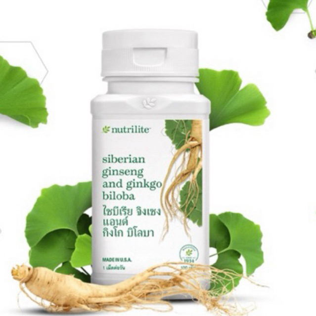 นิวทริไลท์ ไซบีเรีย จิงเซง แอนด์ กิงโก บิโลบา (Nutrilite Siberian Ginseng and Ginkgo Biloba) บรรจุ 1