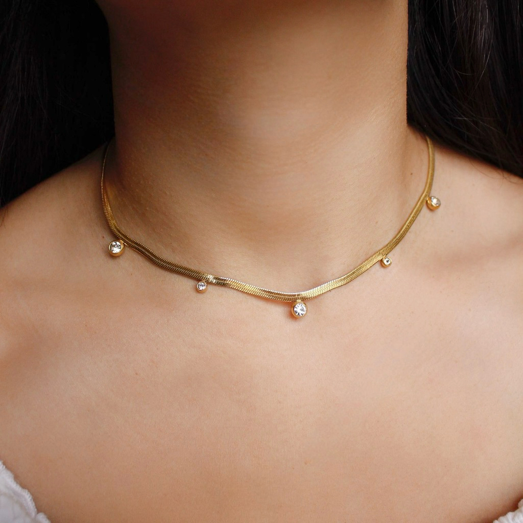 TIARA Amber Gem Necklace (18k gold plated)