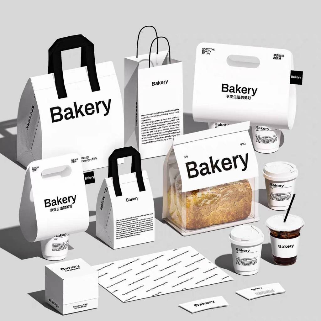(5, 10 ใบ) ถุงเก็บความเย็น + ฟอยล์ มีหูหิ้ว/ฝากาว ร้านกาแฟ เบเกอรี่ ถุงเค้ก เครื่องดื่ม พิมพ์โลโก้