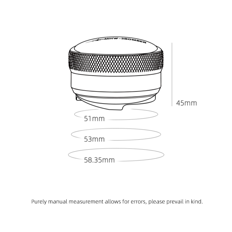 MHW-3BOMBER CD-Texture Tamper & Distributor ปรับระดับและเกลี่ยผิวหน้าผงกาแฟ ขนาด 51 / 53 / 58.35 mm ราคา ถูกที่สุด ดีลบีเคเค แกลเลอรีภาพที่ 9