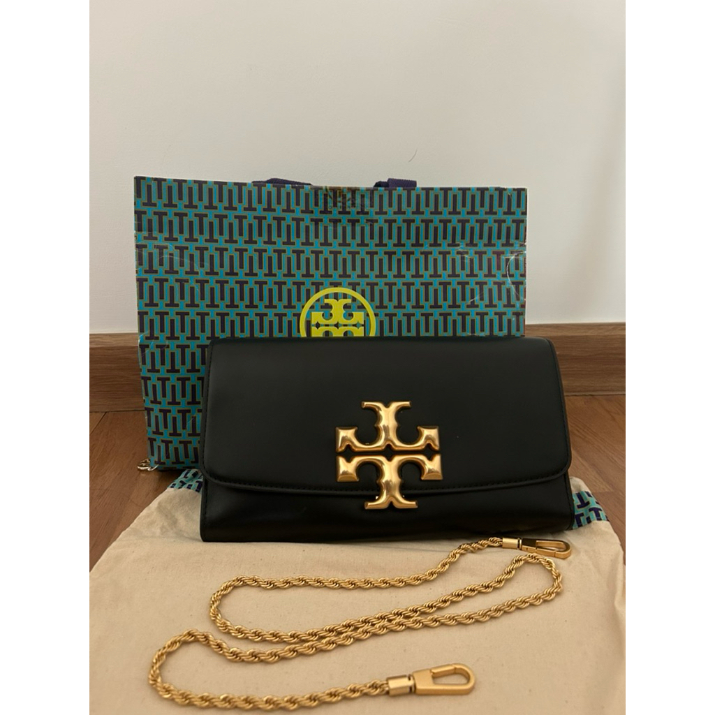 TORY BURCH ELEANOR CLUTCH BLACK