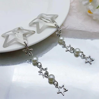 (พร้อมส่ง) กิ๊บติดผมสีเงิน สไตล์ Y2K เครื่องประดับสำหรับผู้หญิง