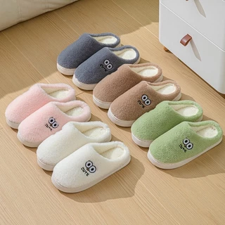 (พร้อมส่งจากไทย) รองเท้าใส่ในบ้าน หัวปิด สลิปเปอร์ ขนนุ่มฟู ใส่สบาย พื้นกันลื่น