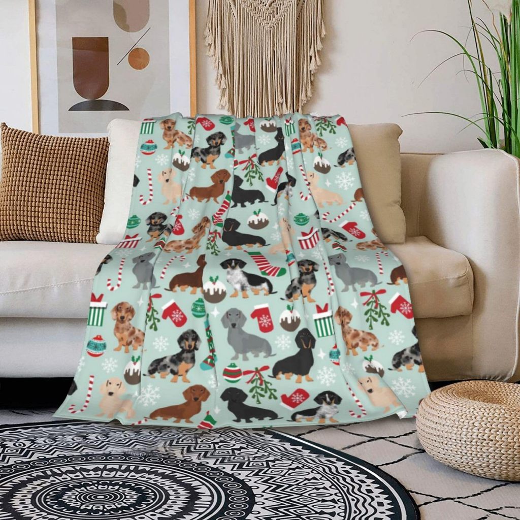 ผ้าห่มขนนุ่มมาก ลาย Dachshund ผ้าห่มลายดัชชุน ขนาด 100*130 cm ใช้ได้ทั้งที่ทำงาน/ที่บ้าน โฮมมี่สุดๆ