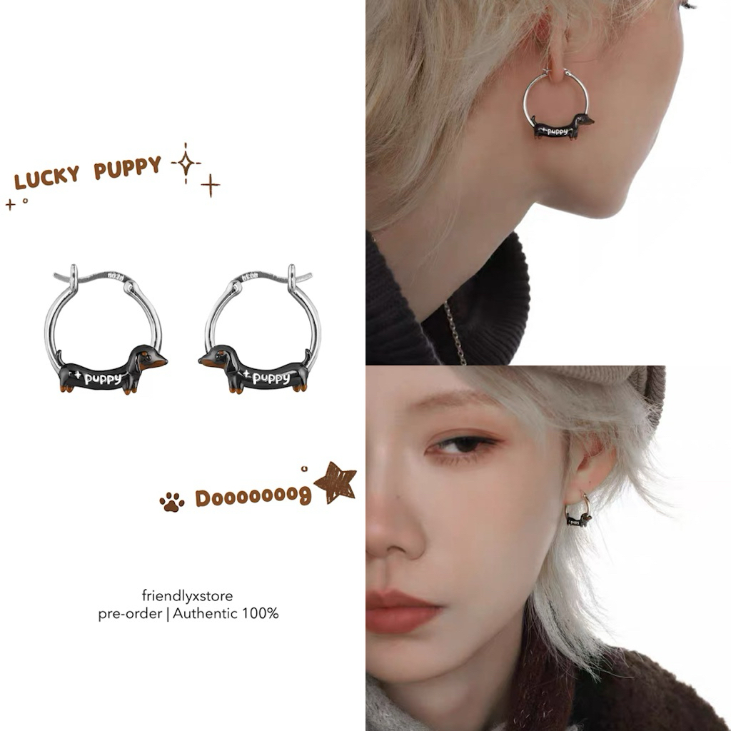(pre-order) a part of me - lucky puppy earings ต่างหูน้องหมาดัชชุน ของแท้