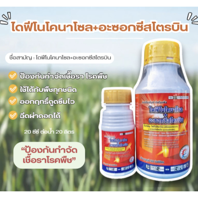 ชุดนิวคาล่า+สารเพิ่มประสิทธิภาพ ชุดคู่(ไดฟีโนโคนาโซล+อะซอกซีสโตรบิน) 100ซีซี+250ซีซี สารป้องกันกำจัดโรคพืช