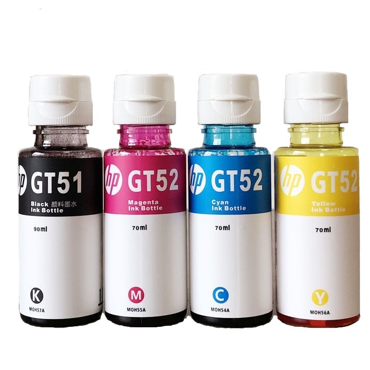 หมึกเติมแท้ HP GT51XL GT51 HP GT53 XL GT53 , GT52 Set 4 สี 4 ขวด (มีกล่อง) For Hp HP315 HP415 HP500 