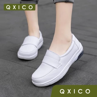 (ส่งด่วน❗) Qxico รุ่น QZ220 รองเท้าพยาบาล รองเท้าคัทชู รองเท้าหนังสีดำ (แนะนำบวกเพิ่ม 1 ไซส์)