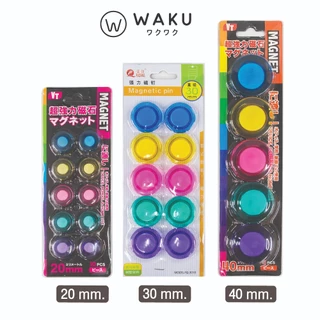 เม็ดแม่เหล็ก สีใส แม่เหล็กติดกระดาน WAKU *มี 3 ขนาด 20/30/40 mm. แม่เหล็กติดบอร์ด แม่เหล็กกลม Magnet
