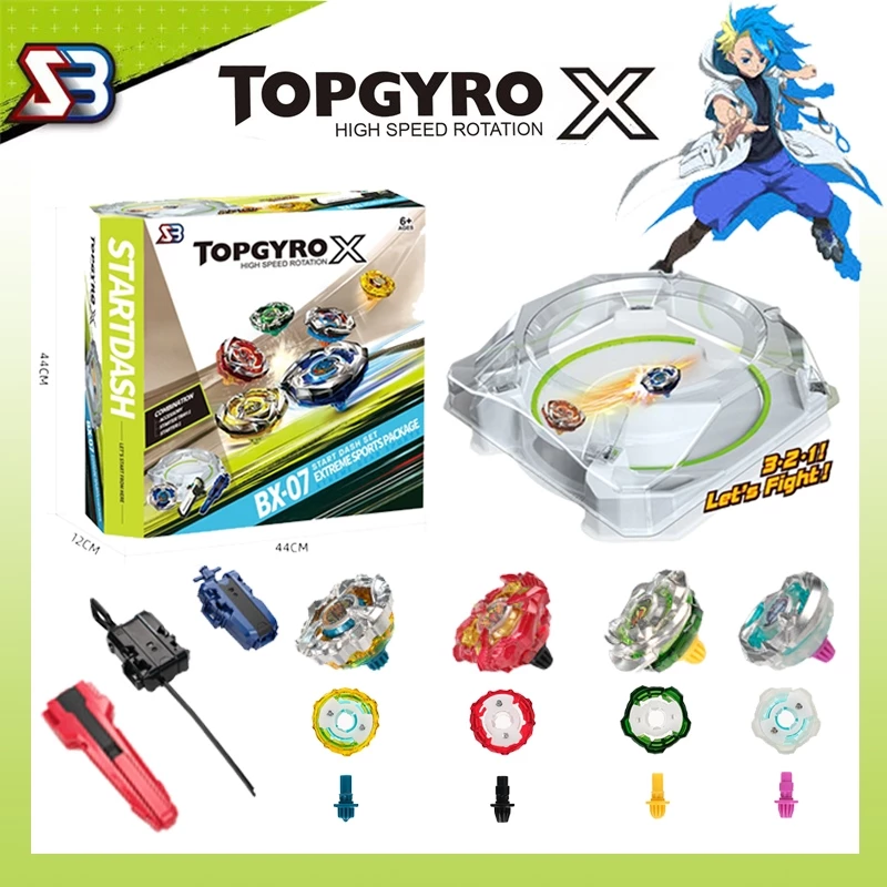 TOPGYGO X ของเล่นเด็ก ลูกข่างแข่งรถสำหรับเด็ก พร้อมกล่องของขวัญสนามขนาดใหญ่ จัดส่งทันที