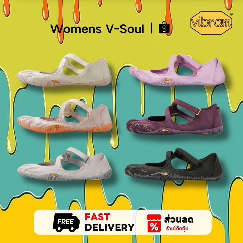 Vibram Women's FiveFingers V-Soul รองเท้าผ้าใบ รองเท้าผู้หญิง (ของแท้ 100%）