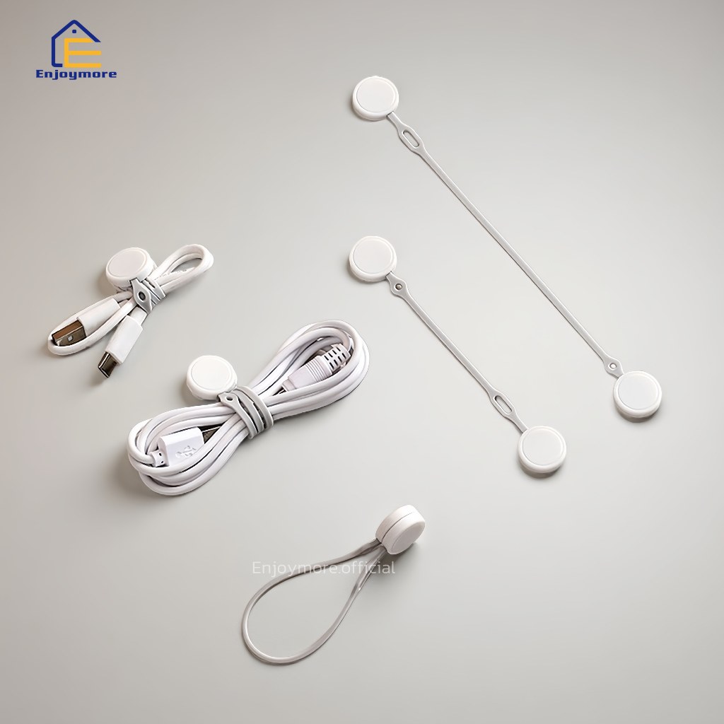 Enjoymore สายรัดสายเคเบิลแม่เหล็ก Magnetic Cable Ties ยืดหยุ่นแข็งแรง จัดระเบียบสาย