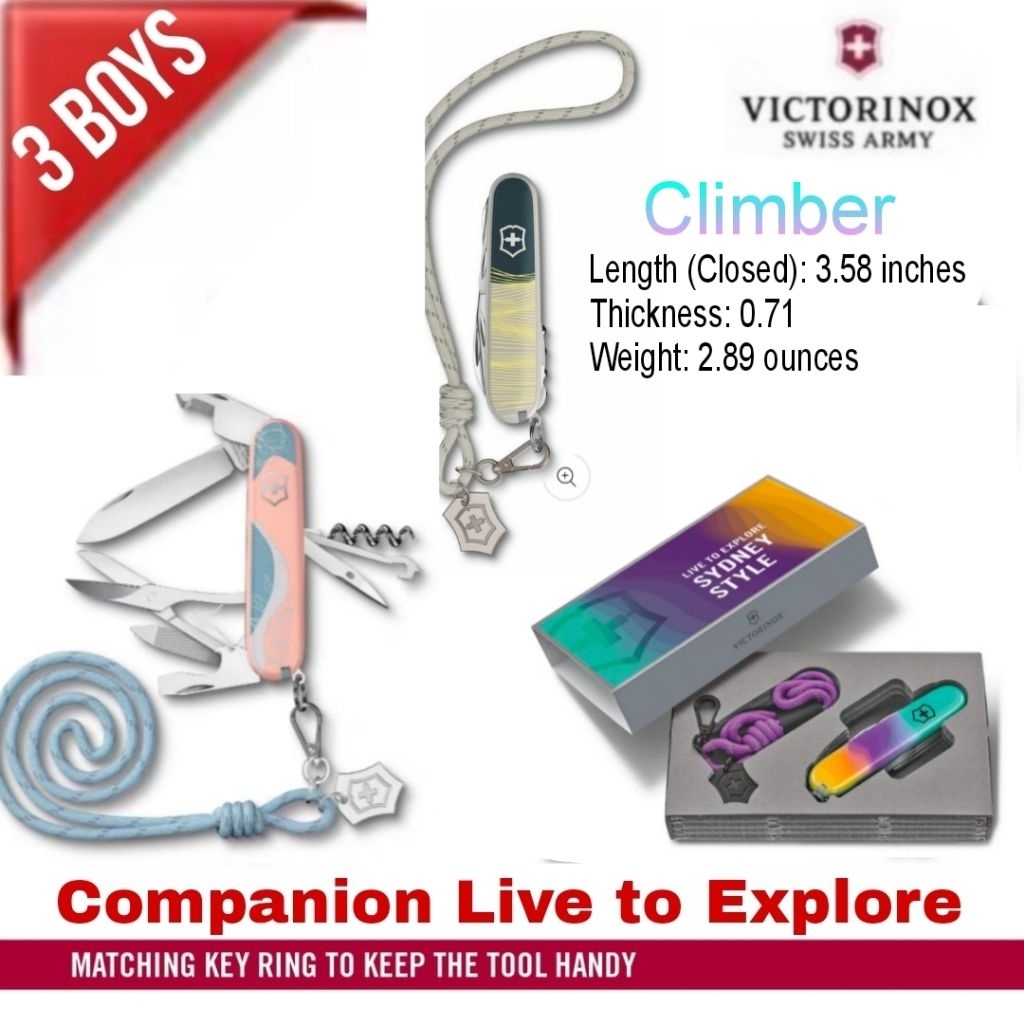 Victorinox รุ่น Climber Companion Live to Explore 91 mm. 16 ฟังก์ชั่น Paris, Sydney ,New York Styles made in Switzerland