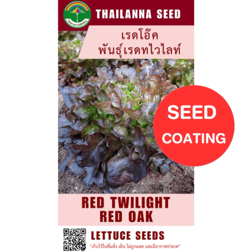 เมล็ดพันธุ์ผักสลัด เรดโอ๊ค พันธุ์เรดทไวไลท์ ( ขนาด 0.5 กรัม ) ( เมล็ดเคลือบ ) รหัสสินค้า SSC 1010