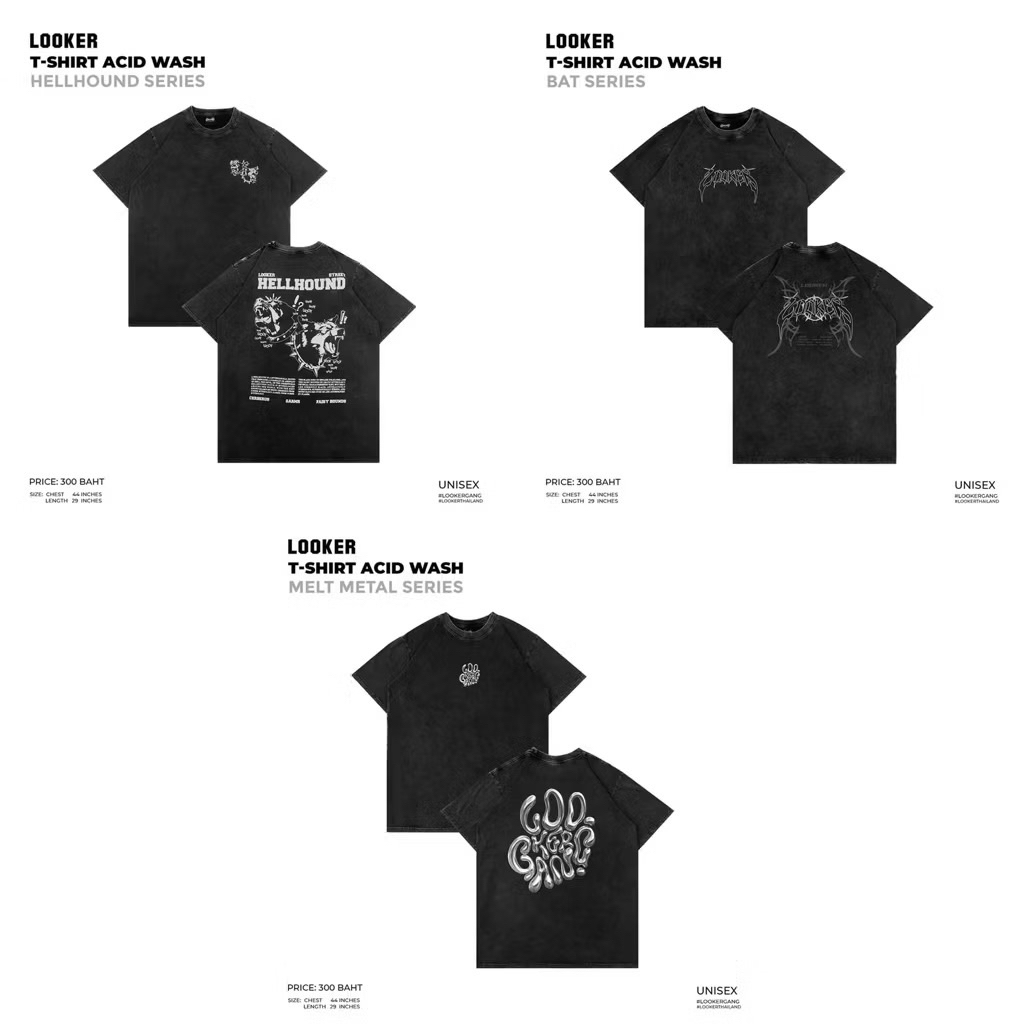LOOKER – The Bleached New Arrivel เสื้อยืดผ้าฟอก