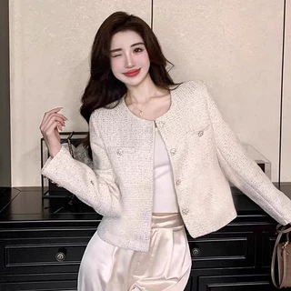 คริสต์มาส เสื้อคลุม สีพื้น คาร์ดิแกน กระดุม เบลเซอร์ XL เสื้อทวิต สไตล์เกาหลี ผู้หญิง แจ็คเก็ต ลาย มีกระเป๋า