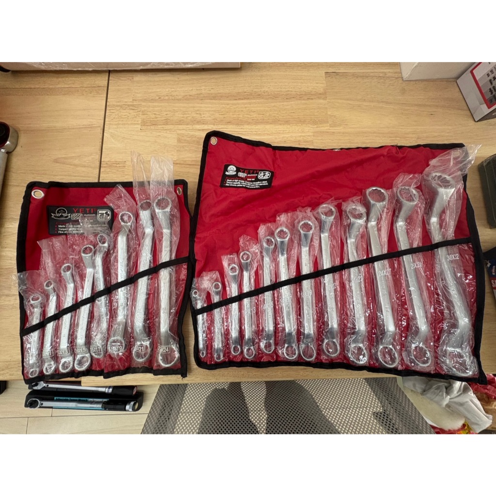 ชุด ประแจ แหวน YETI 8- 24 MM [ เยติ ] 8 ชิ้น /  YETI 6- 32 MM [ เยติ ] 12 ชิ้น/ ชุด Set [ คอ 45 องศา]