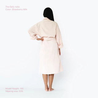 Hiatti. The Daily Robe - Strawberry Milk ชุดคลุมอาบน้ำ 100% Cotton