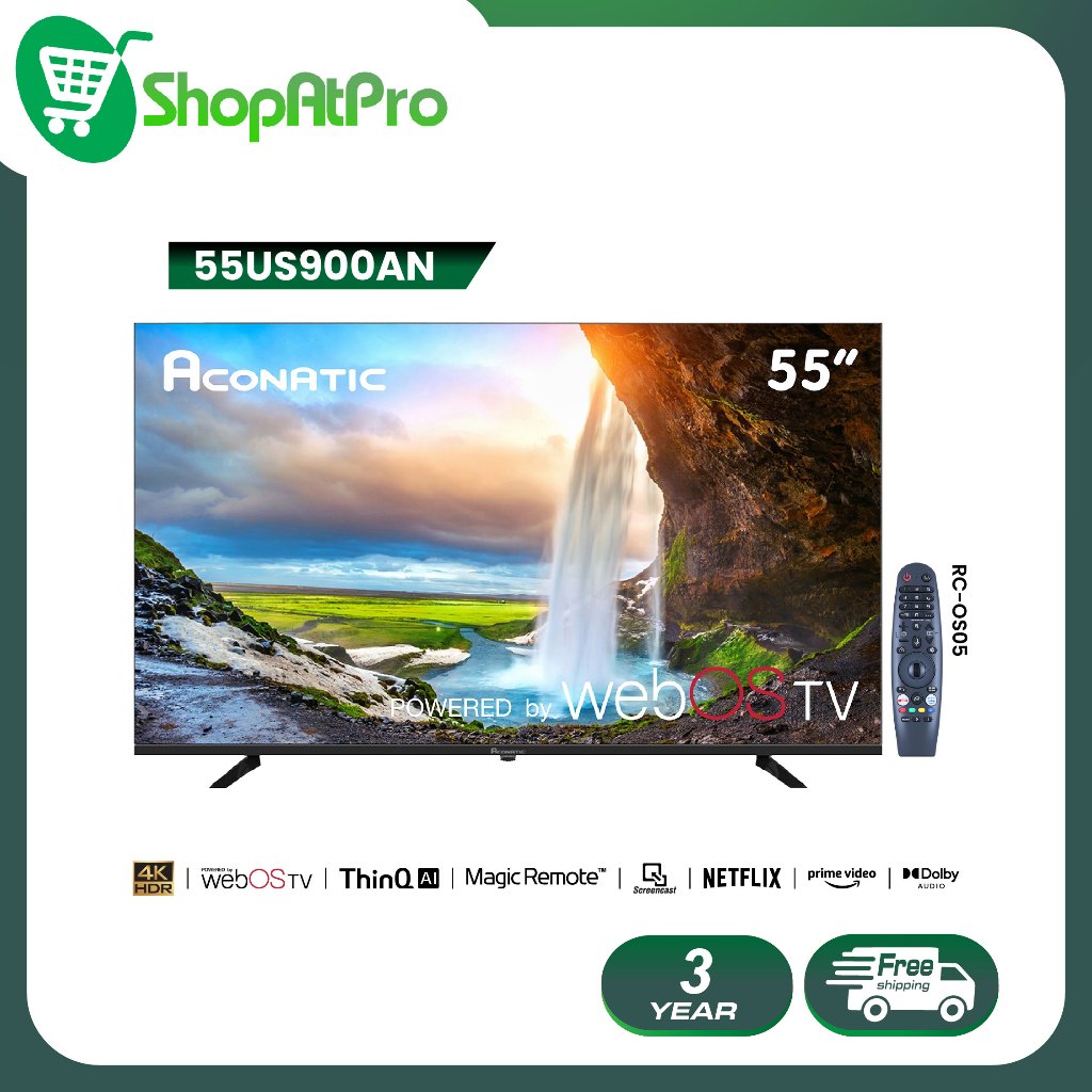 Aconatic ทีวี 55 นิ้ว LED 4K HDR WebOS TV (Wee 2.0) รุ่น 55US900AN Smart TV ระะบบปฏิบัติการ WebOS