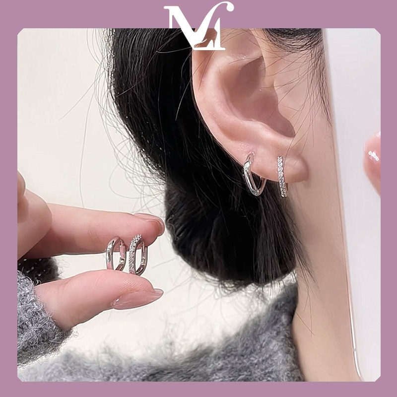 ต่างหูเพชรยอดนิยม [พร้อมส่งจากไทย] คุณภาพสูง แฟชั่นอินเทรนด์ ต่างหูห่วง เทรนด์แฟชั่น สไตล์ยอดนิยม