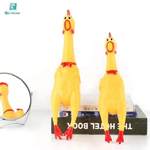 Pet Record ไก่โอ๊กร้องดัง ตุ๊กตาไก่ ของเล่นมีเสียง ของเล่นยางกัด thumbnail 8