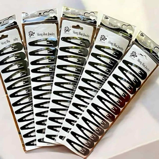 กิ๊ปดำติดผม กิ๊ฟดำแบบแปะ แผง 12 ตัว ยกแพค 12 แผง สินค้าพร้อมส่ง