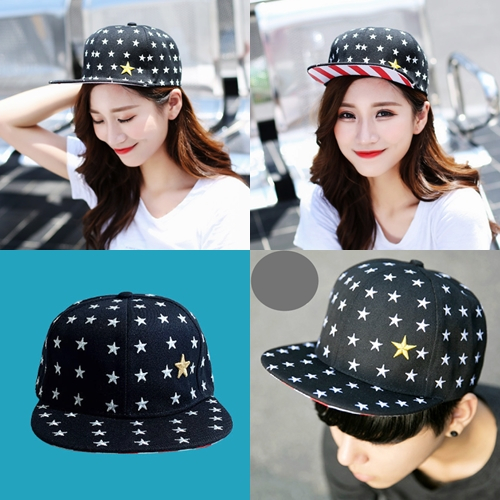 Cap_ลายดาว Hat หมวกเบสบอล หมวกฮิปฮอป ทรง Hiphop มีหลายสี ลายปัก ลายสกรีน สไตล์เกาหลี ราคาถูกมาก พร้อมส่ง