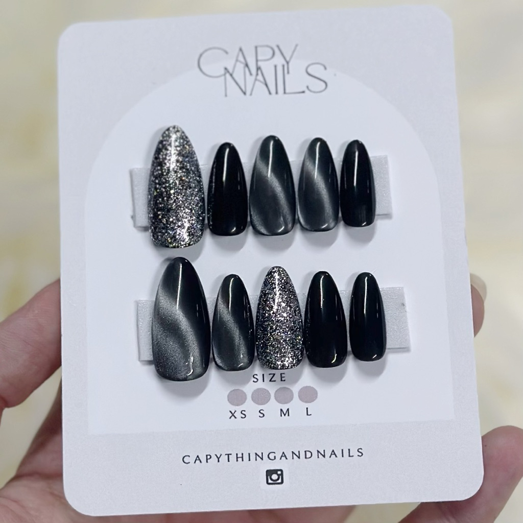 🇹🇭Black Swan🦢เล็บปลอมสีเจลแท้ 100% ดำเงางามดึงดูดสายตา - รูปที่ 4