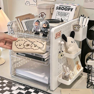 ชั้นวางของบนโต๊ะ ชั้นวางเอกสาร A4 ชั้นวางของอเนกประสงค์ ถาดเก็บเอกสาร ลิ้นชัก วางซ้อนได จัดเก็บเป็นระบบ DIY