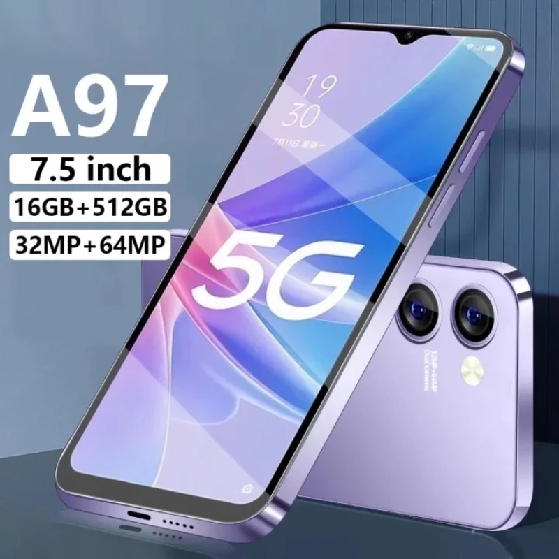 Smartphone A97 16GB RAM+512GB ROM 7.5inch full screen support 2 SIM card android 13.0 support bank A