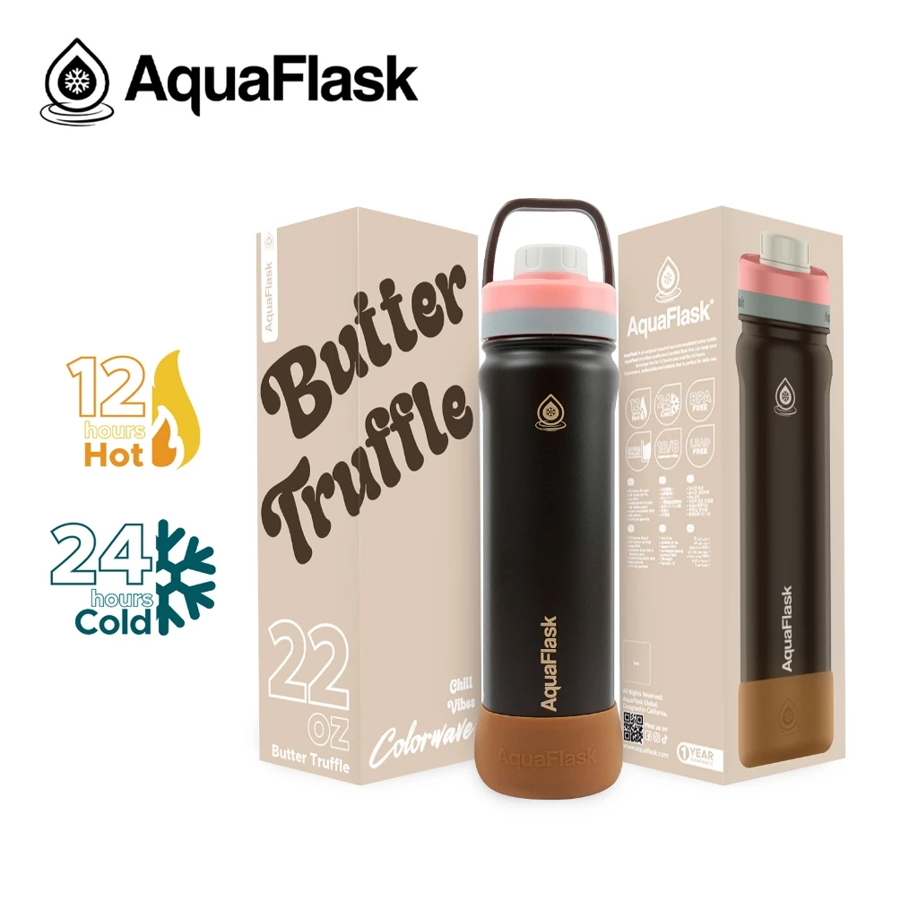 AquaFlask New Colorwave Chill Vibes Collection (18/22/32/40oz) กระบอกน้ำเก็บความเย็น กระติกน้ำสแตนเลส thumbnail 8