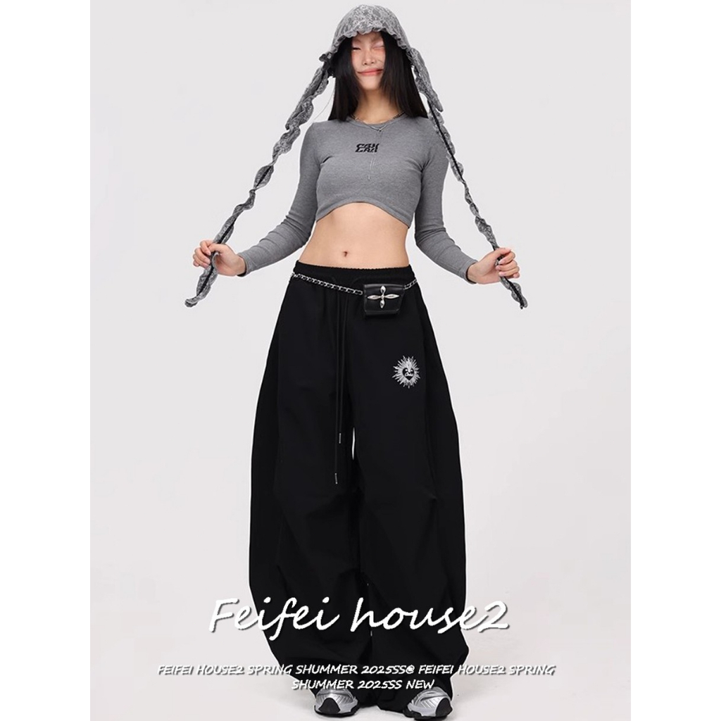 [Quick-drying fabric jazz dance sports pants]กางเกงขากว้างจีบสไตล์แจ๊สแดนซ์สำหรับผู้หญิงในช่วงฤดูร้อน