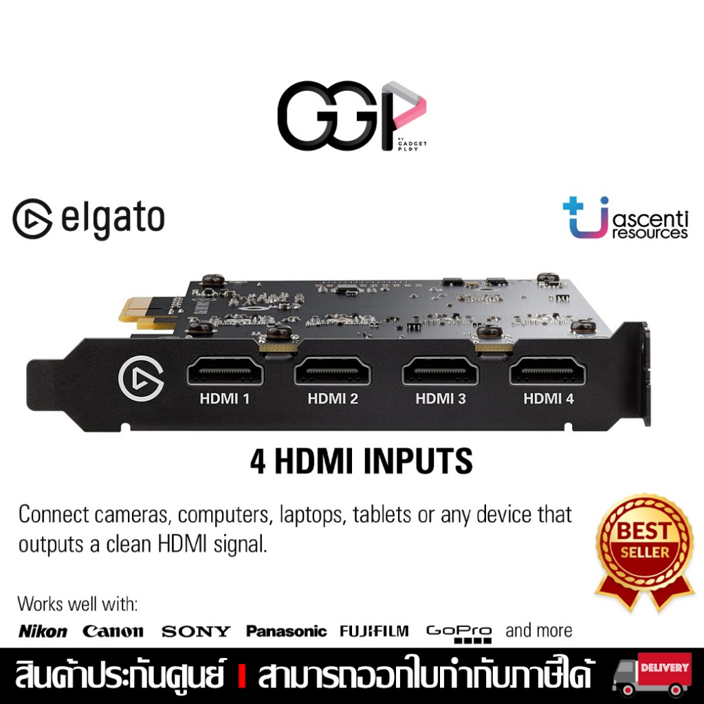 [กรุงเทพฯส่งด่วน] ELGATO CAM LINK PRO PCIe Capture Card,4 inputs,1080p60 Full HD /OBS,ZOOM,ไลฟ์สด แค