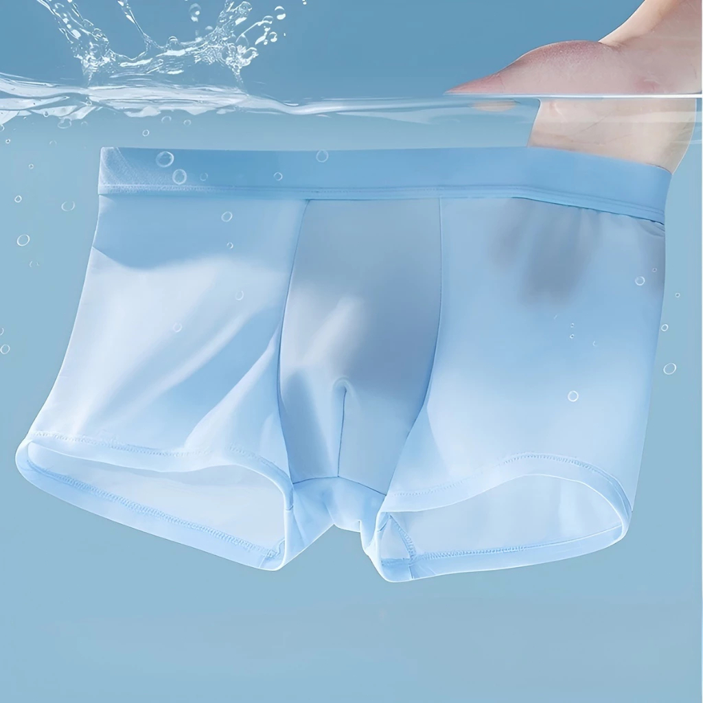 【พร้อมส่ง】กางเกงในผู้ชายขาสั้น Boxer ผ้านิ่มลื่น บางเบา สวมใส่สบายระบายอากาศ มีไซส์ใหญ่ 5 Size L-4XL - รูปที่ 4