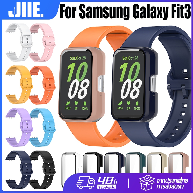 【เคส+สาย】Samsung Galaxy Fit3 กระจกนิรภัยเคส🔥Samsung Galaxy Fit3 สายซิลิโคน🔥สําหรับ Samsung Galaxy Fi