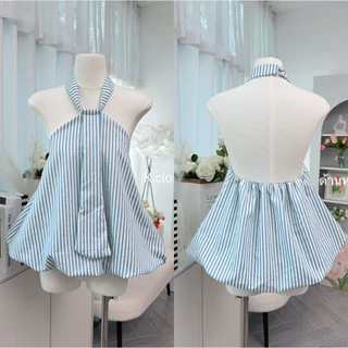 เสื้อคล้องคอบอลลูน เว้าหลัง ทรงสวยใส่พรางหุ่น🔥MARINA BALLOON TOP (เสื้ออย่างเดียว)
