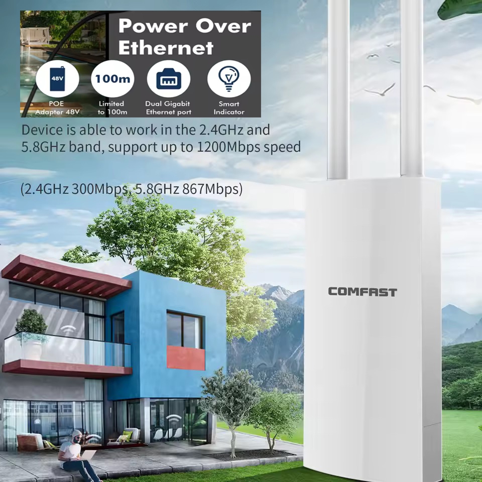 Comcast WIFI Access Point 2.4/5GHz 300Mbps WiFi Extender เสาอากาศ High Power Gigabit AP WiFi Repeate