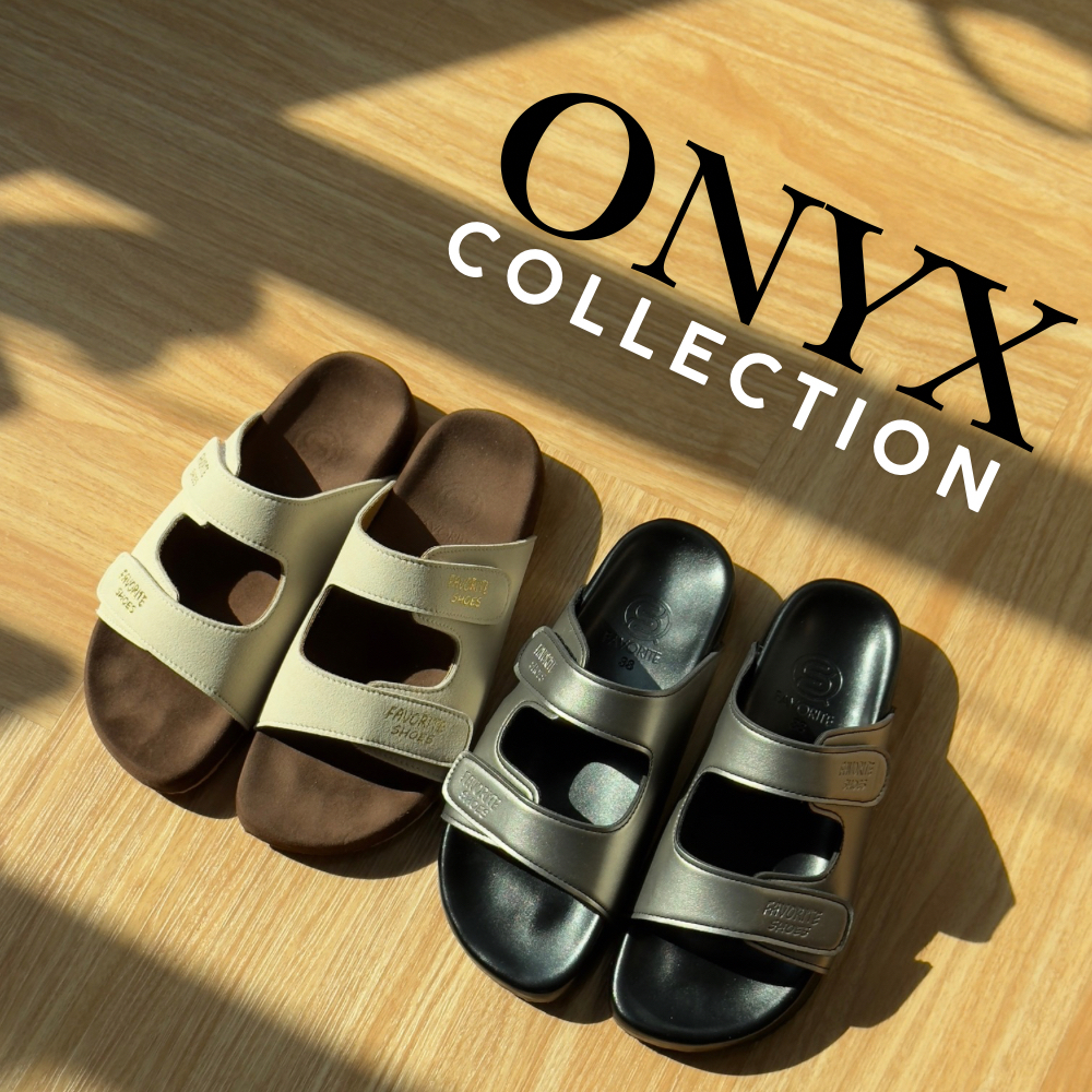 FS_19 ONYX รองเท้าแตะแบบสวมUnisex มาพร้อมสายคาดปรับขนาดได้ด้วยแถบตีนตุ๊กแก หนังนิ่ม พื้นนุ่ม ใส่สบาย ไซส์36-45