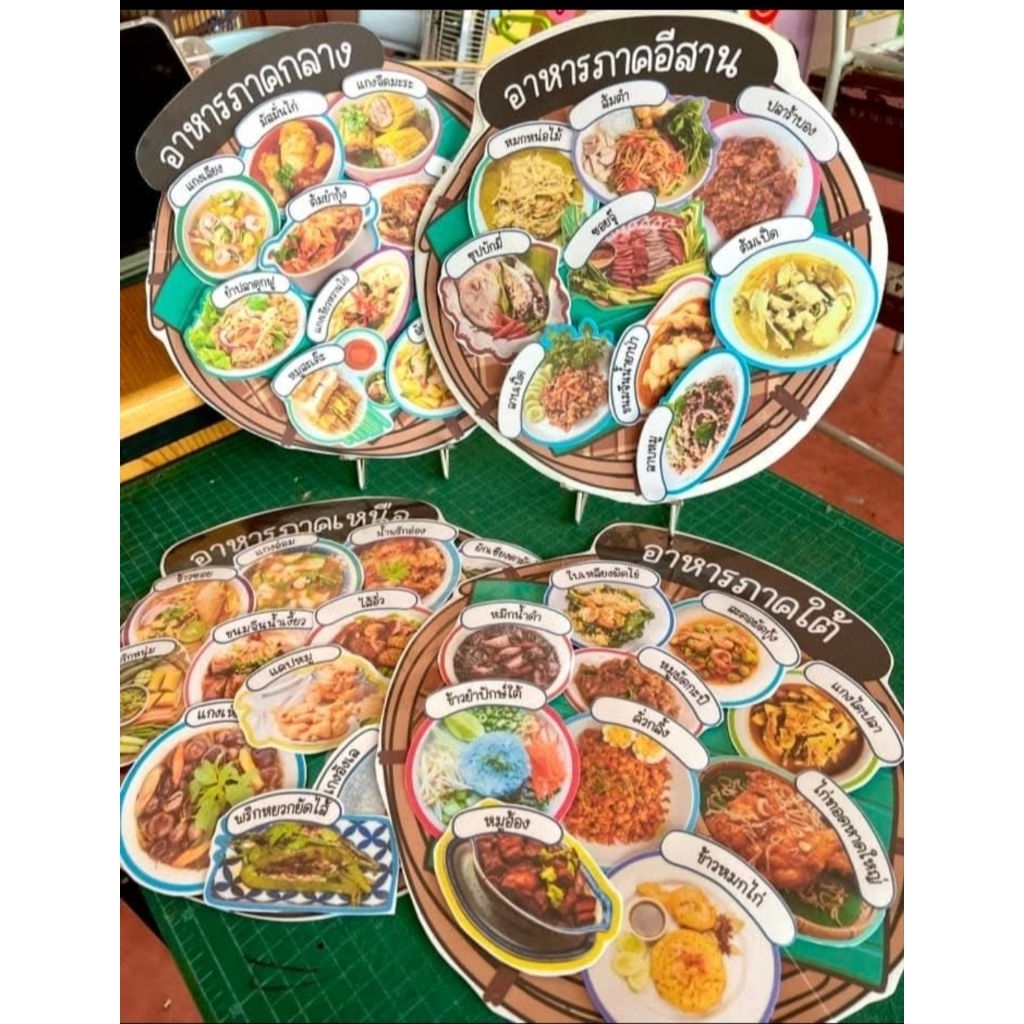 ✅สื่อการสอนอาหารประจำภาค รองฟิวเจอร์บอร์ดได้ทั้งหมด4ภาค