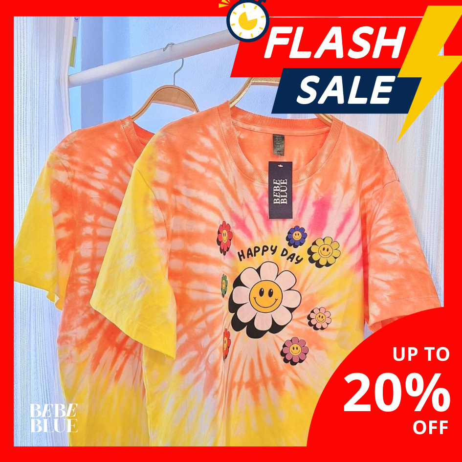 Bebeblue เสื้อมัดย้อม ครอบครัว รุ่น ดอกไม้สมชมพู เนื้อนุ่ม ใส่สบาย ของแท้ 100%