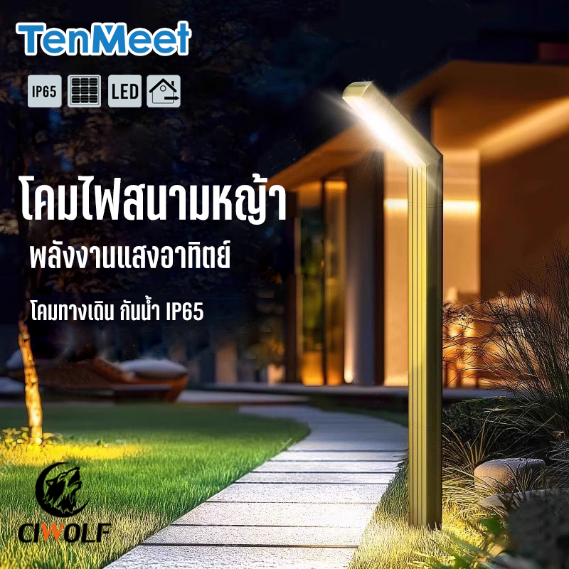 Ciwolf Mall TenMeet โคมไฟโซล่าเซลล์ปักดิน 3 แสง Solar gardenlights โคมไฟปักดิน ไฟแต่งสวน กันน้ำ