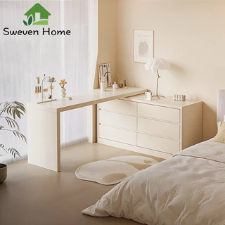 Sweven Home โต๊ะเครื่องแป้ง โต๊ะแต่งหน้า Dressing Table ปรับได้อย่างอิสระความยาว 125-220cm สามารถปรับทิศทางได้ 360°